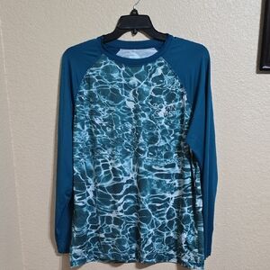 Ocean Coast Teal Long Sleeve Men's Shirt
